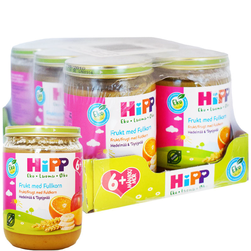 Hel Låda Barnmat Frukt & Fullkorn 6 x 190g - 40% rabatt