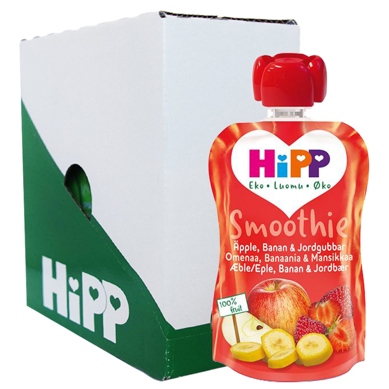 Hel Låda Smoothie Äpple, Banan & Jordgubb 5 x 100g - 66% rabatt