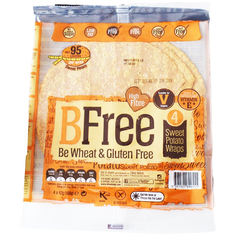 Bröd "Sweet Potato Wraps" 4 x 42g - 70% rabatt
