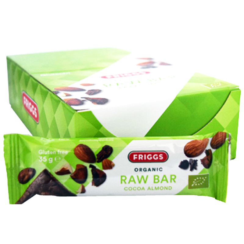 Hel Låda Rawbar "Kakao & Mandel" 24 x 35g - 70% rabatt