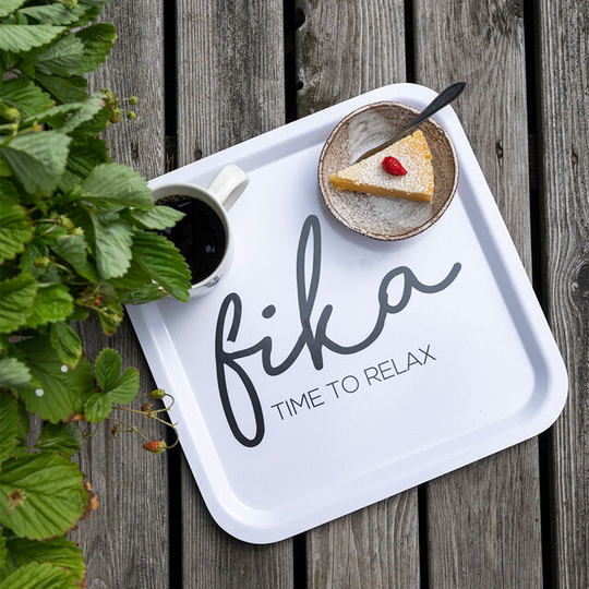 Bricka 32x32 cm Fika - Moments "Time to relax"