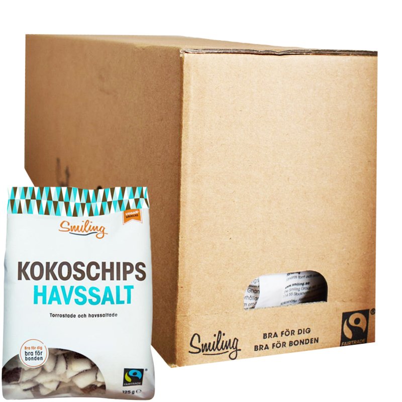 Hel Låda Kokoschips Havssalt 6 x 125g - 38% rabatt