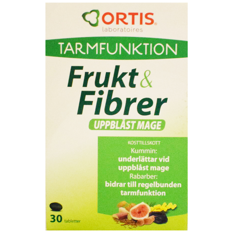 Frukt & Fibrer Uppblåst Mage 30tab - 60% rabatt