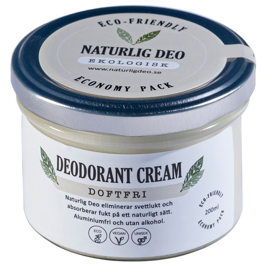 Naturlig Deo Ekologisk Deodorant Cream Doftfri 200 ml