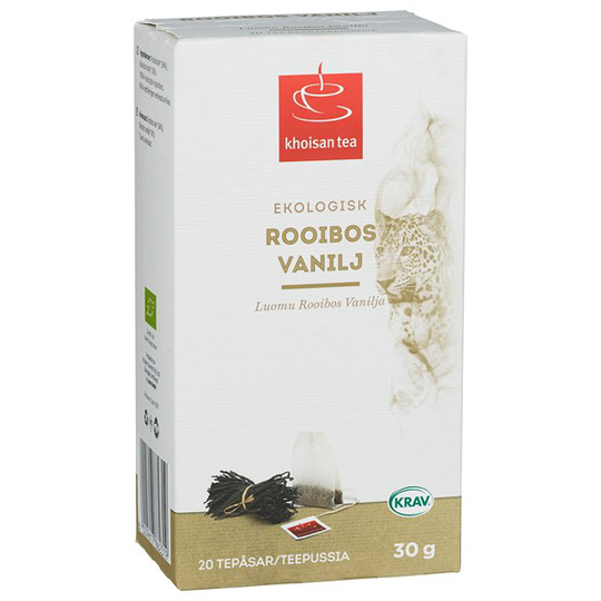 Khoisan Gourmet Rooibos Te med äkta bourbonvanilj, 20 påsar