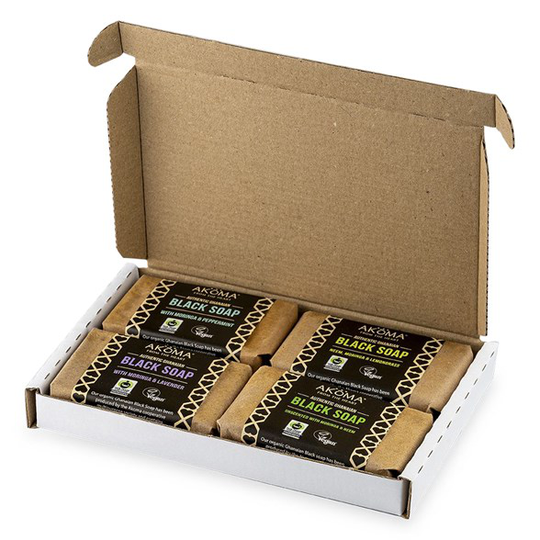 Akoma African Black Soap Assorted Collection, 4 x 60 g