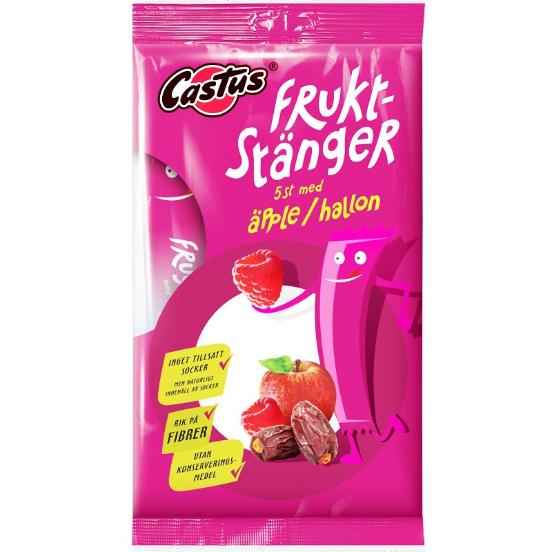 Fruktstång Äpple & Hallon 5-pack - 21% rabatt