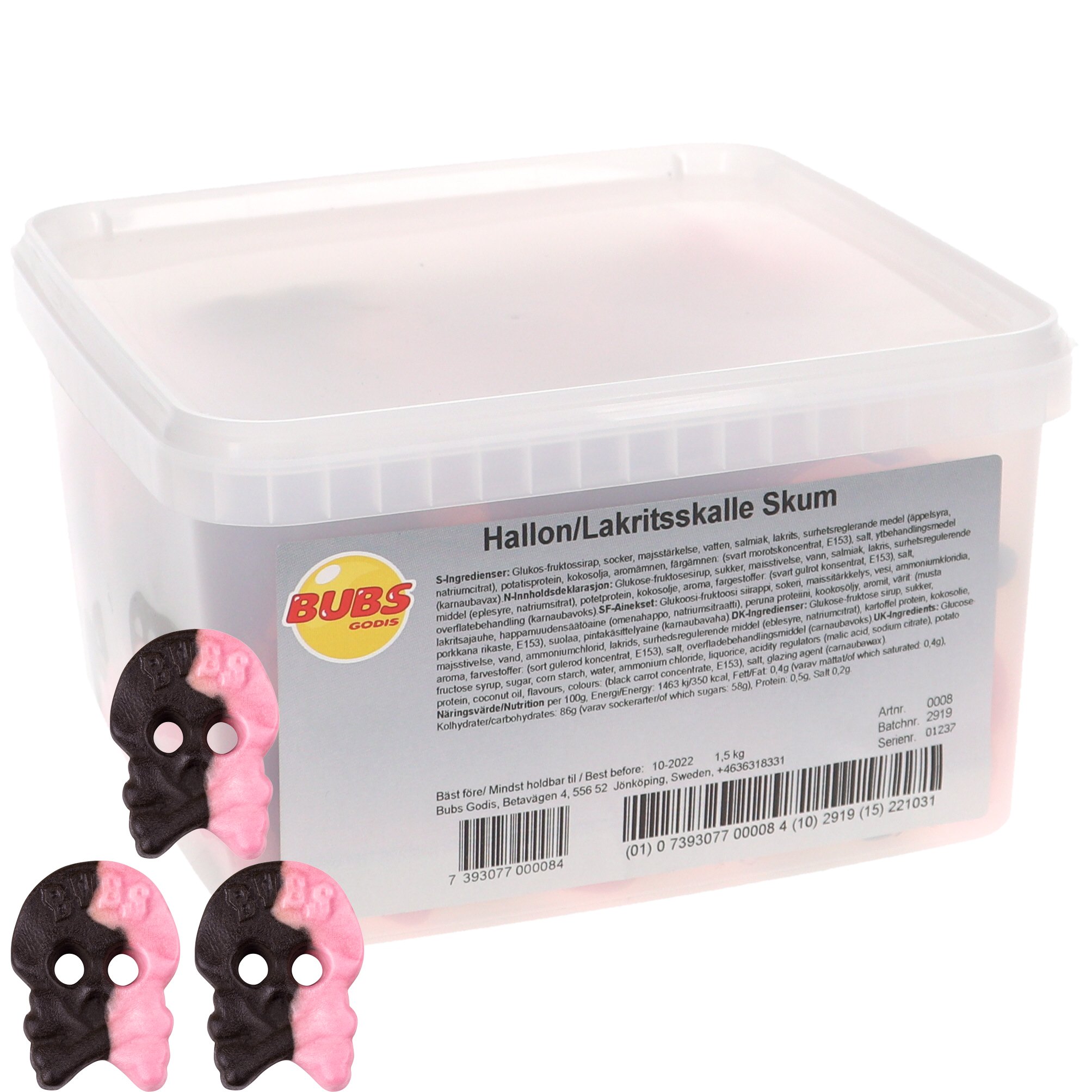 Hallon- & Lakritsskalle Skum - 30% rabatt