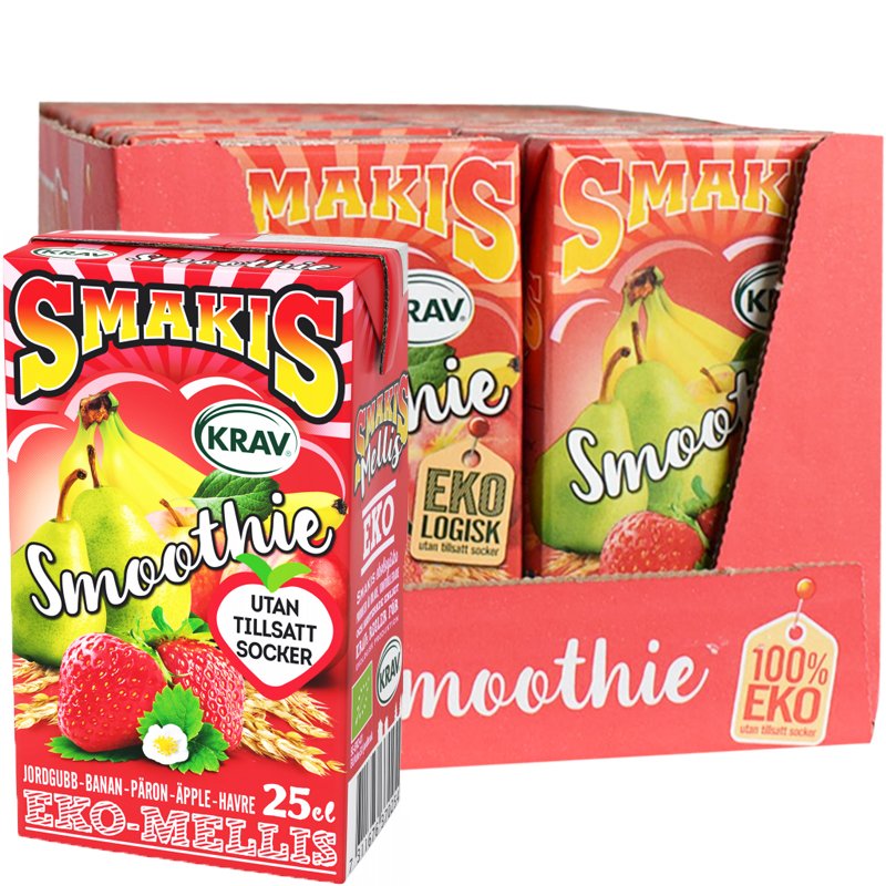 Eko Smoothie Äpple, Jordgubb, Banan, Havre & Päron 18-pack - 35% rabatt