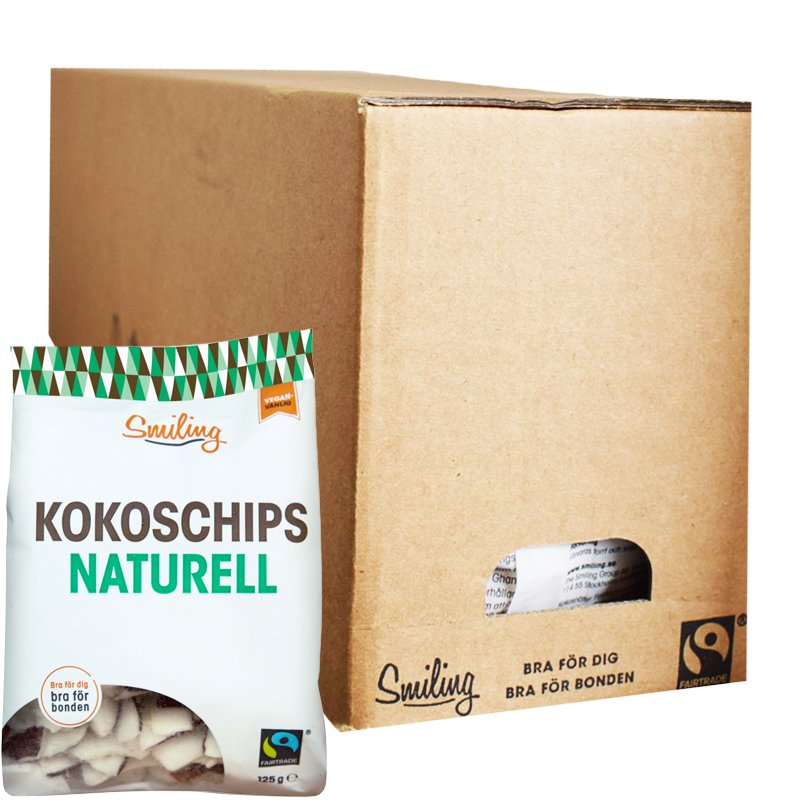 Hel Låda Kokoschips Naturell 6 x 125g - 30% rabatt