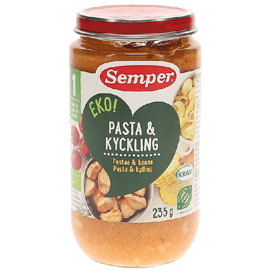 Semper Eko Måltid Pasta & Kyckling 12M