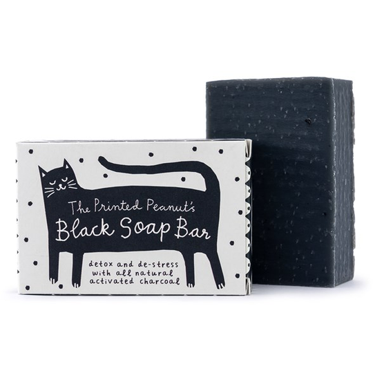 The Printed Peanut Natural Handmade Black Soap Bar, 95 g