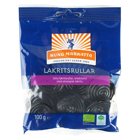 Kung Markatta Sötlakritsrullar, 100 g