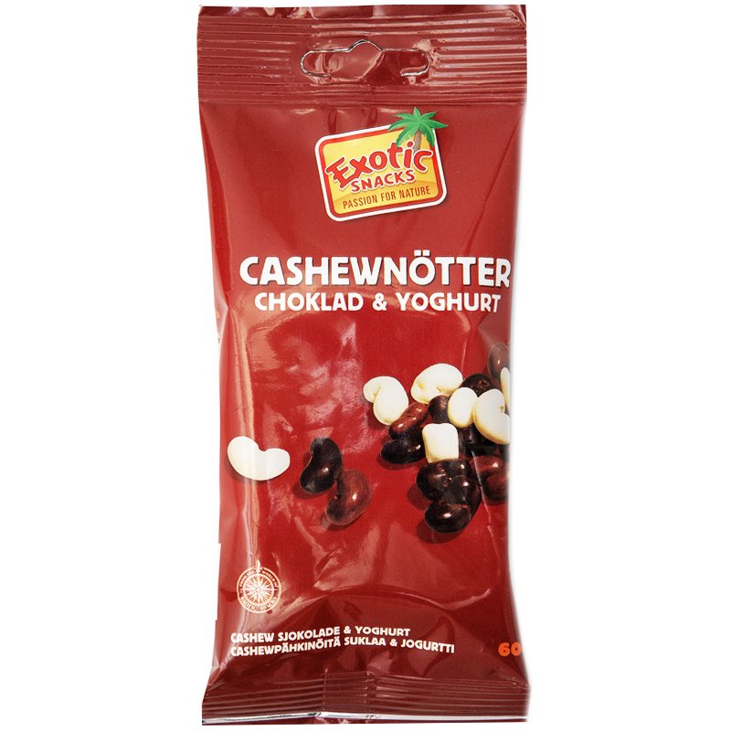 Snacksmix Cashewnötter, Choklad & Yoghurt 60g - 74% rabatt