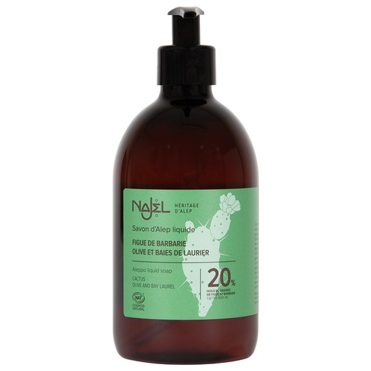Najel Flytande Aleppotvål - 20% kaktusfikonfröolja, 500 ml