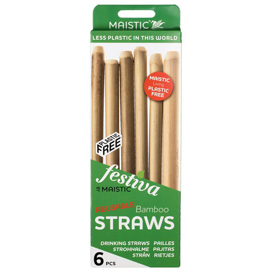 Maistic Ekologiska Sugrör Bambu, 6-pack