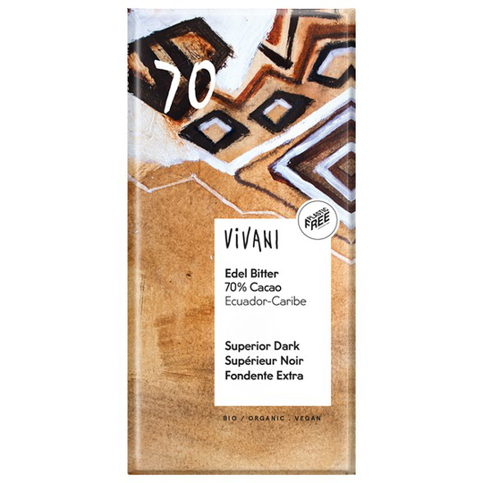 Vivani Ekologisk Mörk Choklad Ecuador 70%, 100 g