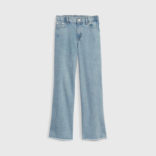 Kids High Rise Wide Leg Jeans with Washwell
