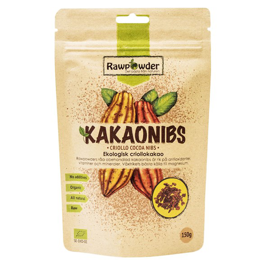 Rawpowder Ekologiska Kakaonibs Criollo, 150 g