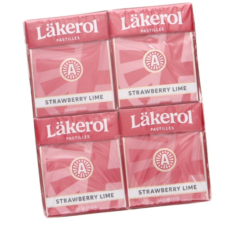 Läkerol Jordgubb & Lime 4-pack - 47% rabatt
