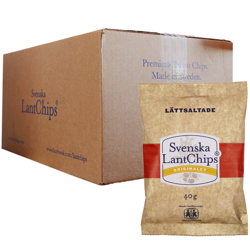 Hel Låda Chips Lättsaltade 20 x 40g - 38% rabatt