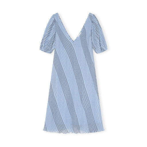 Pleated Georgette Midi Dress