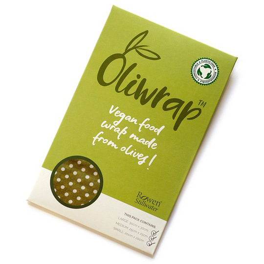 Rowen Stillwater Oliwrap Vegan Food Wrap Mixed Pack - Green Polka, 3 ark