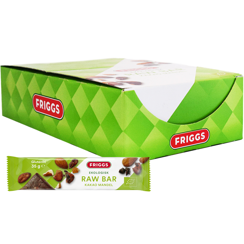 Hel Låda Rawbars Kakao & Mandel 24 x 35g - 65% rabatt