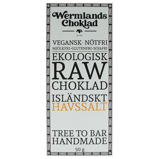 WermlandsChoklad Ekologisk Rawchoklad Isländskt havssalt 73%, 50 g