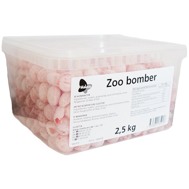 Hel Låda Godis "Zoo Bomber" 2,5kg - 70% rabatt