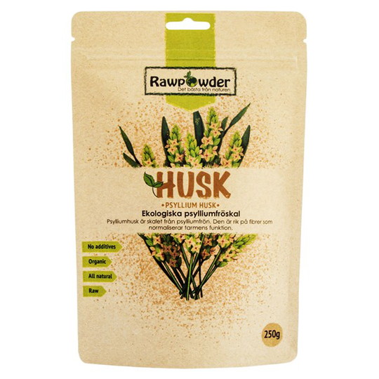 Rawpowder Ekologiska Psylliumfröskal (Husk), 250 g