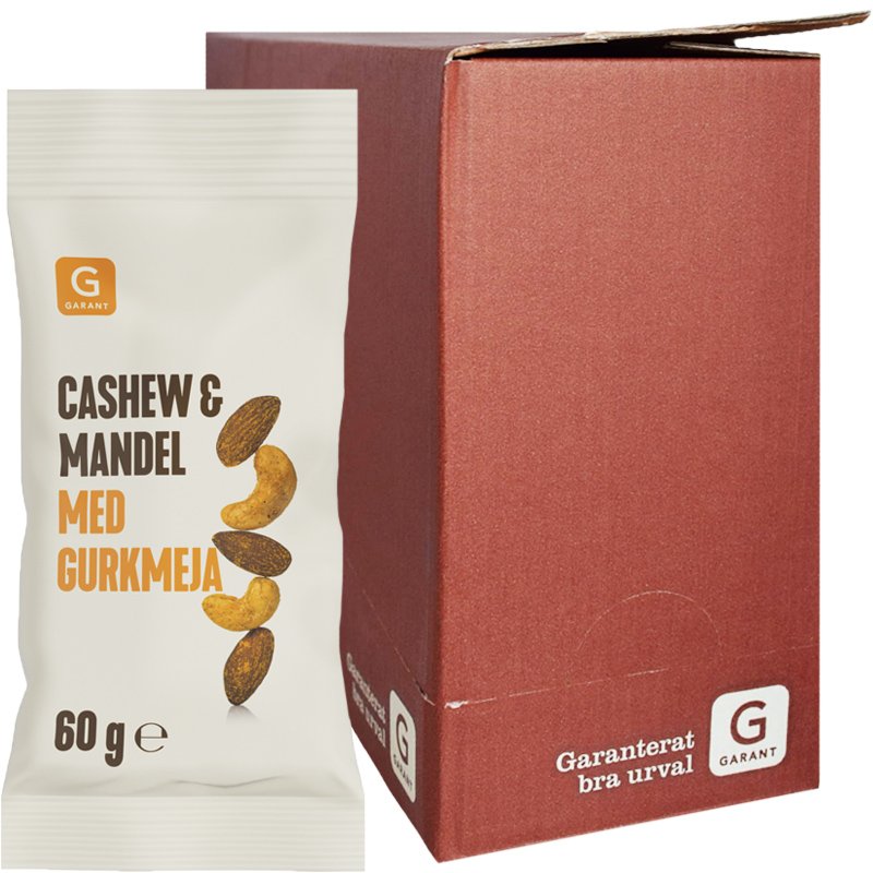 Hel Låda Cashewnötter & Mandlar Gurkmeja 12 x 60g - 70% rabatt