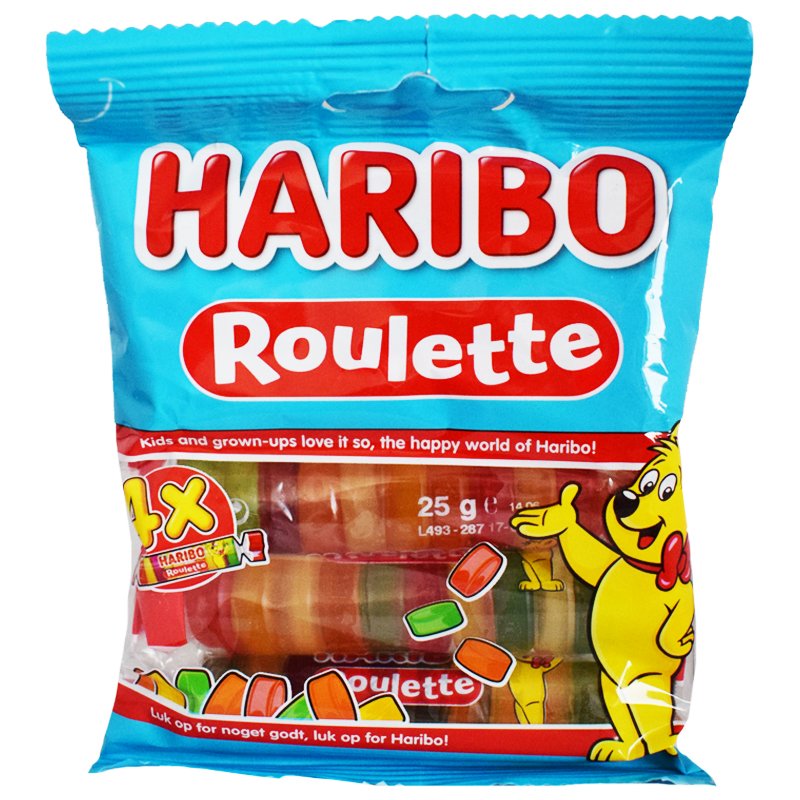 Godis "Roulette" 4 x 25g - 33% rabatt