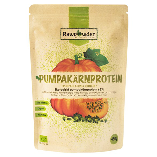 Rawpowder Ekologiskt Pumpakärnprotein 63%, 450 g