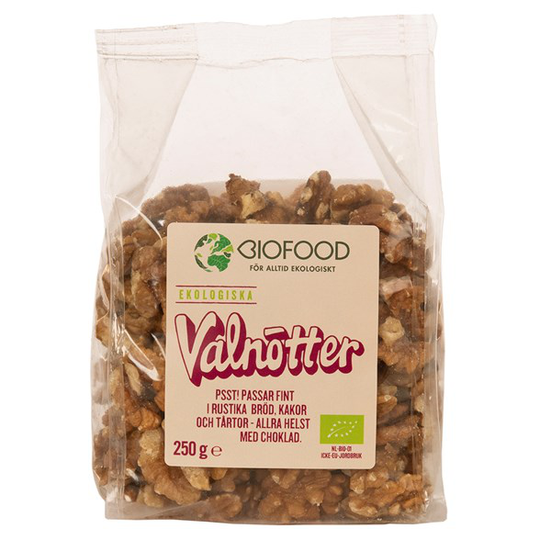 Biofood Ekologiska Valnötter Halvor, 250 g