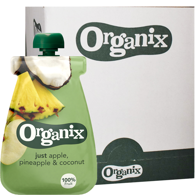 Eko Hel Låda Barnmat Äpple, Ananas & Kokos 12 x 100g - 87% rabatt