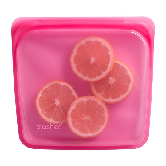 Stasher Bag Återanvändbar Förvaringspåse Silikon - Raspberry, 18 x 19 cm