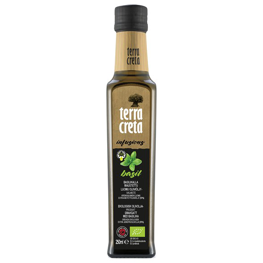 Terra Creta Ekologisk Extra Virgin Olivolja med Basilika, 250 ml