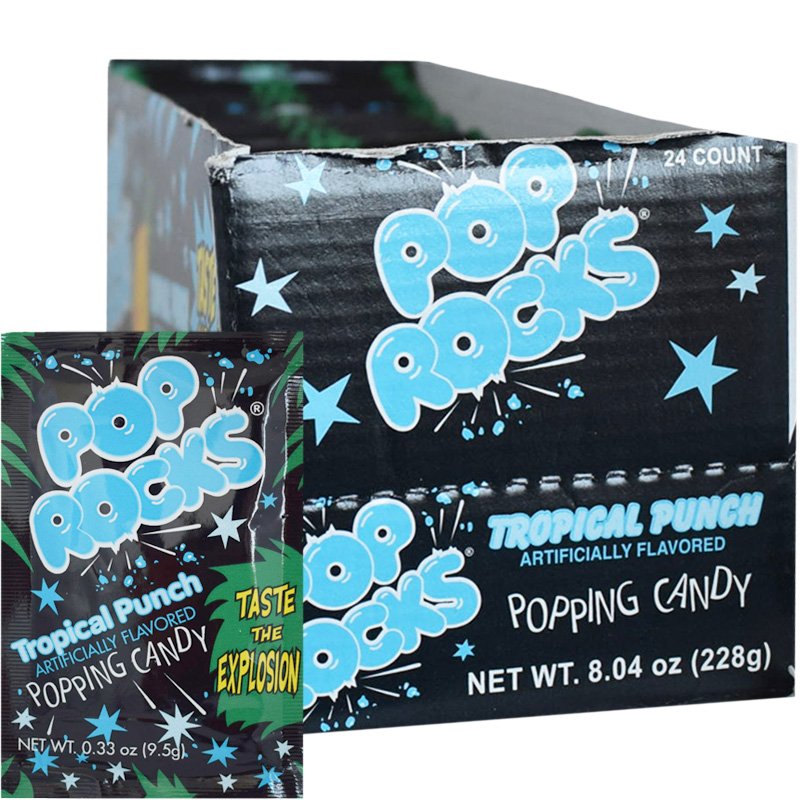 Hel Låda Godis "Pop Rocks Tropical Punch" 24 x 9,5g - 47% rabatt