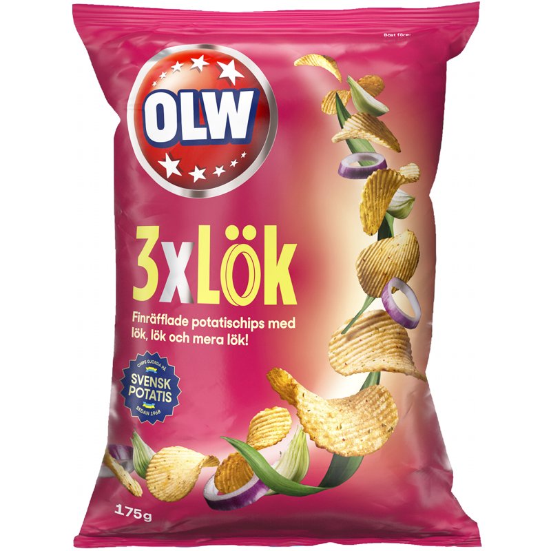 Chips 3xLök 175g - 21% rabatt