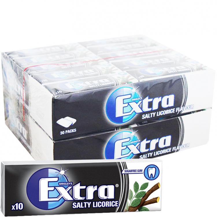 Hel Låda Tuggummin "Salty Licorice" 60 x 14g - 70% rabatt