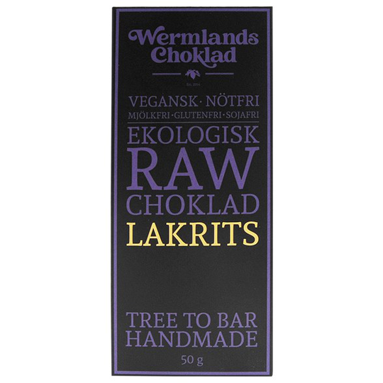 WermlandsChoklad Ekologisk Rawchoklad Lakrits 73%, 50 g