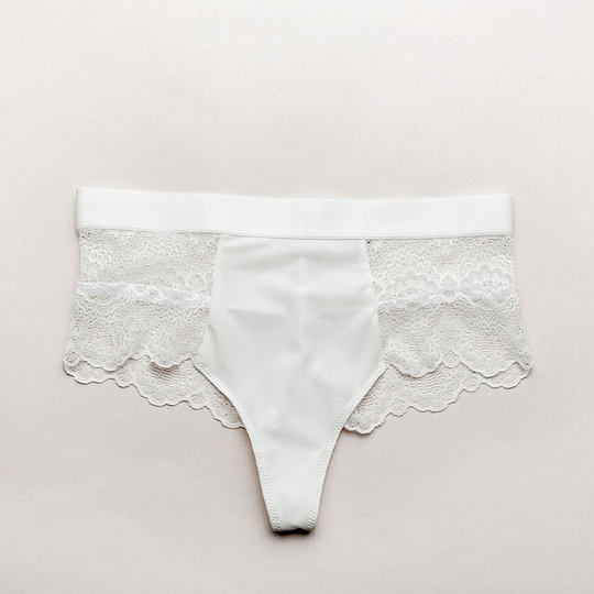 Lace Highwaist String 002Blanche