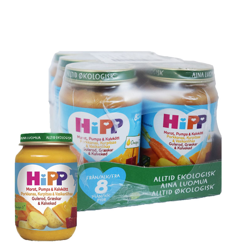 Hel Låda Barnmat Morot Pumpa & Kalvkött 6 x 190g - 75% rabatt