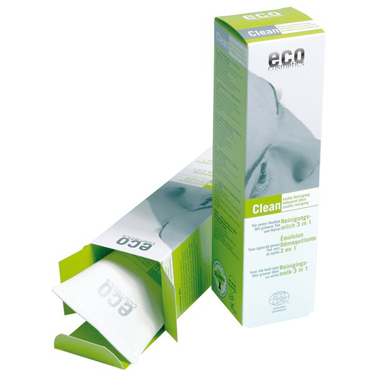 Eco Cosmetics Rengöringsmjölk 3 i 1 Grönt te & Myrten, 125 ml