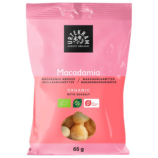 Urtekram Food Ekologiska Macadamianötter med Havssalt, 65 g