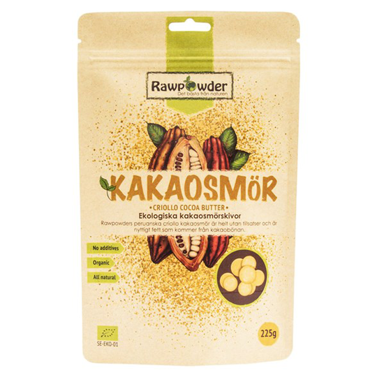 Rawpowder Ekologiska Kakaosmörskivor Criollo, 225 g