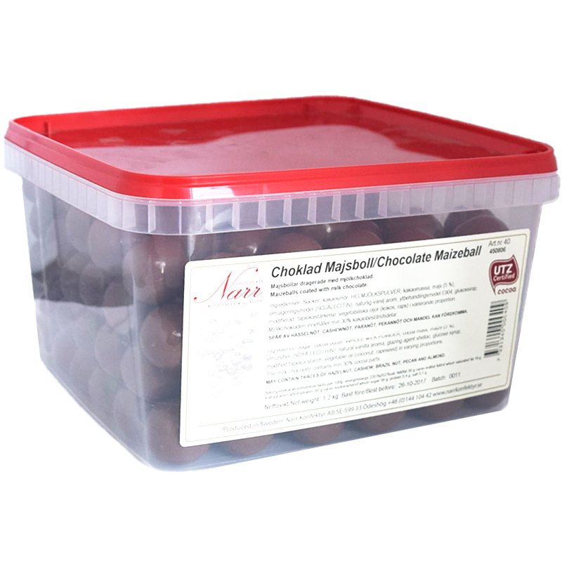 Hel Låda Godis "Majsbollar Dragerade" 1,2kg - 50% rabatt