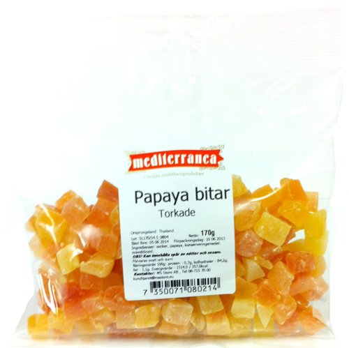 Torkade papayabitar - 31% rabatt