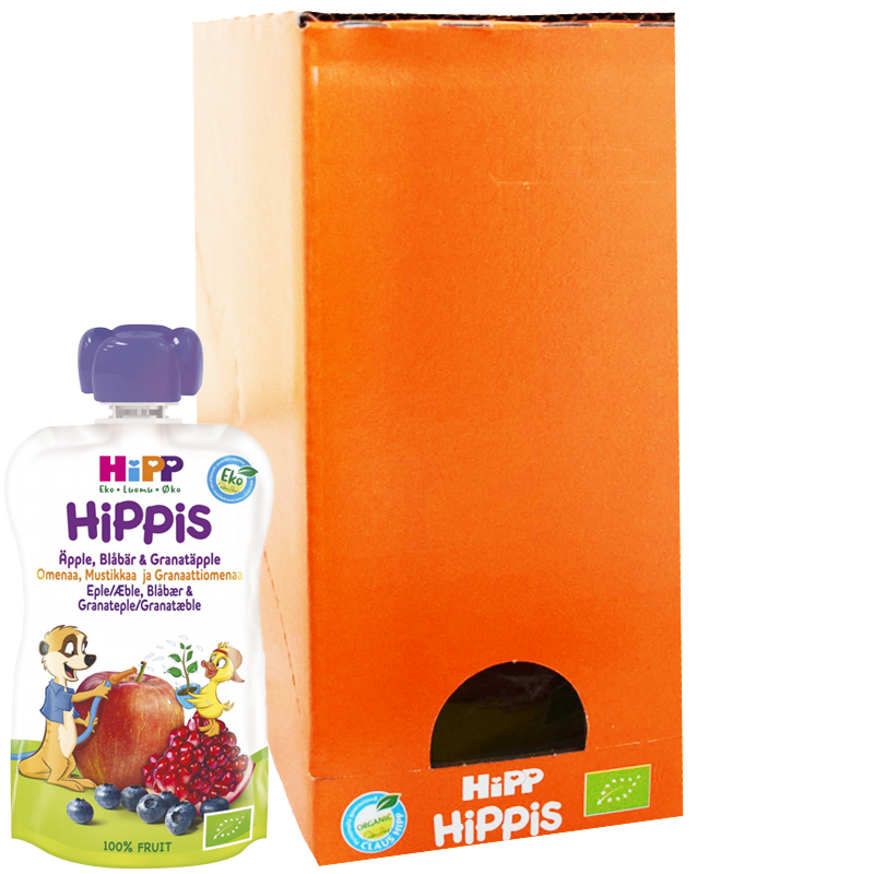 Eko Hel Låda Barnmat Äpple, Blåbär & Granatäpple 6 x 100g - 24% rabatt